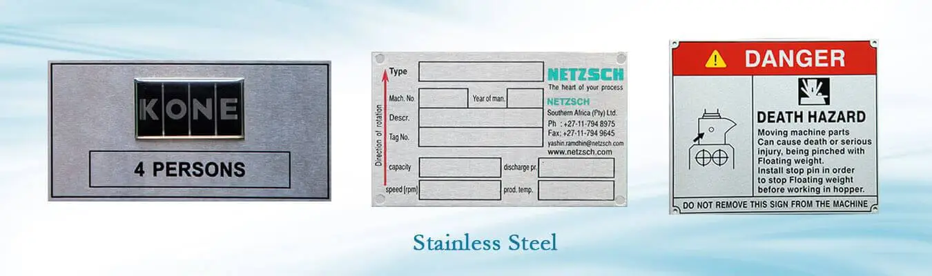 SS Name Plate Manufacturer