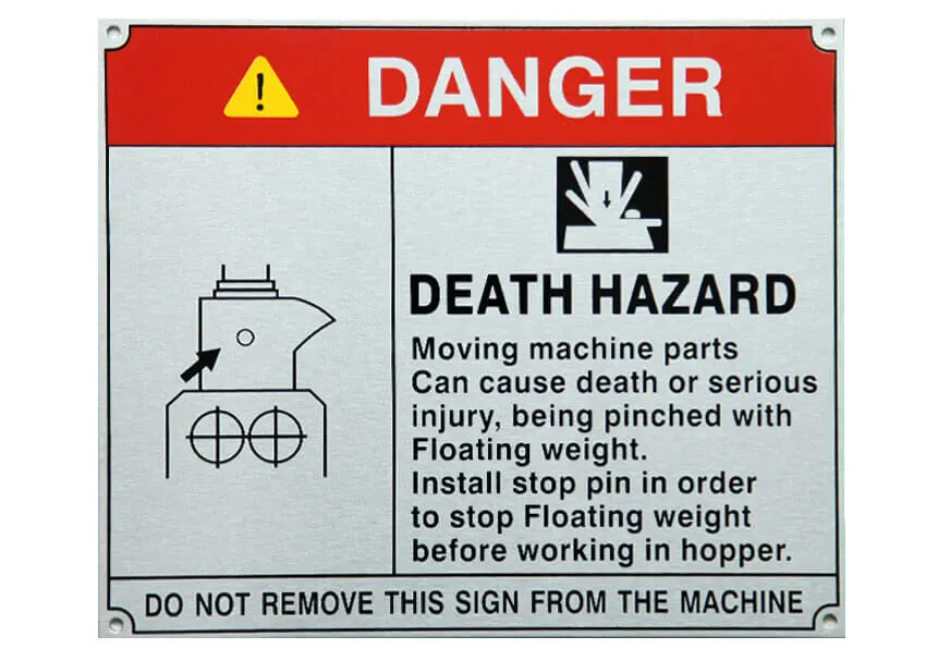 Danger SS Nameplates