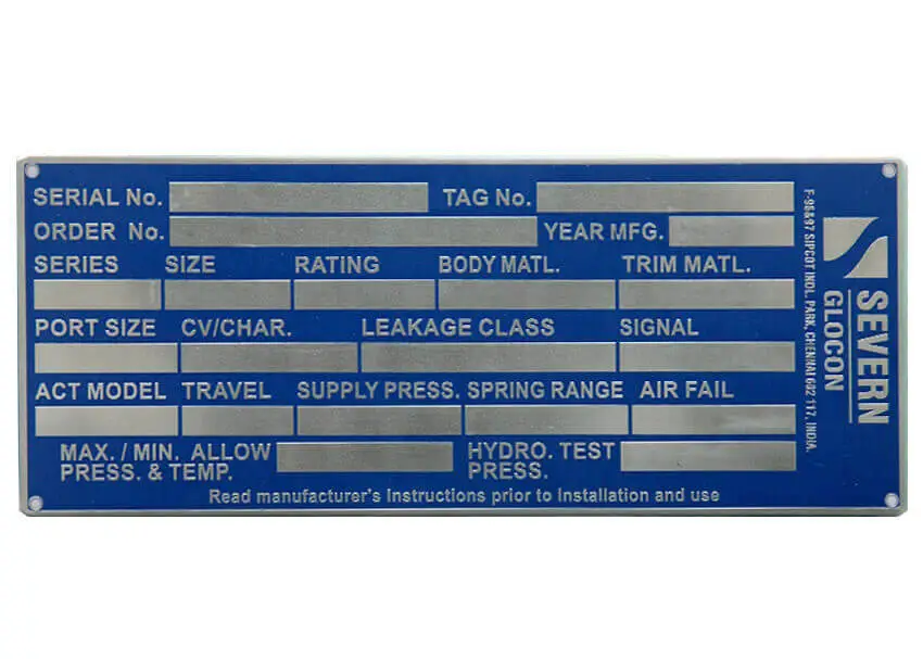  SS Name Plate Manufacturer