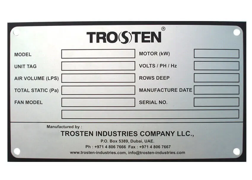 Aluminium Screen Printed Name Plate